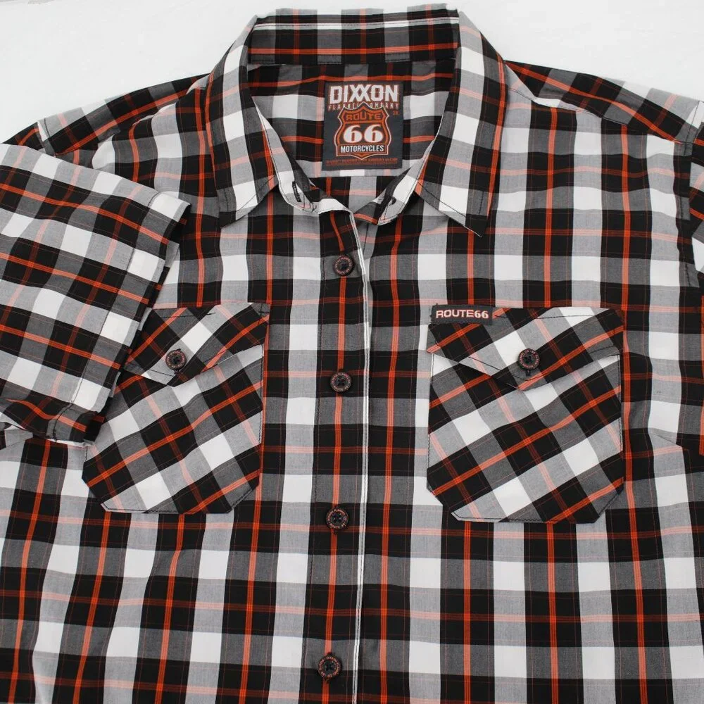 DIXXON Flannel co Shirt womens 2X Route 66 Bamboo Blend Plaid Motorcycle pockets - Picture 1 of 15